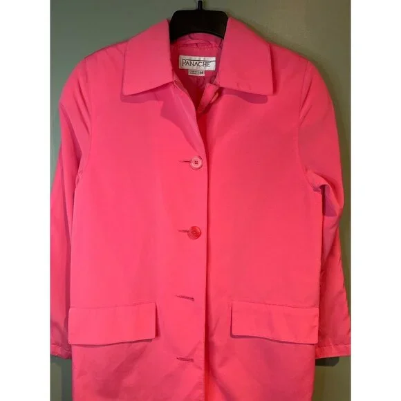Panache Pink Coat Women’s M Knee Length Barbiecore Coquette Cottagecore office - Picture 1 of 10